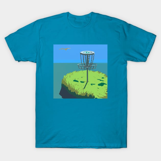 Disc Golf on a Remote Island T-Shirt by Star Scrunch